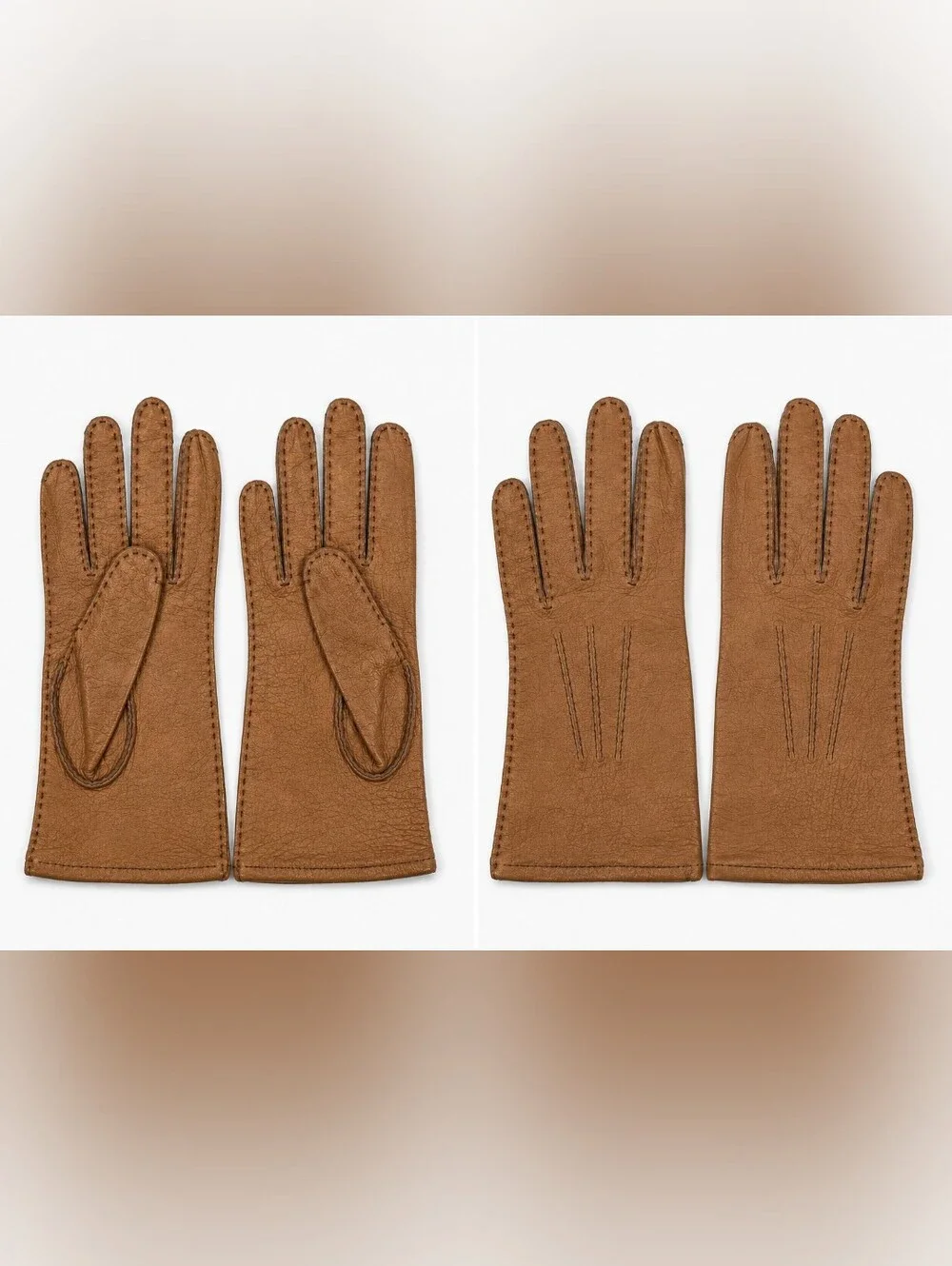 Vintage Genuine Deerskin Leather Driving Gloves Tan 6.5 Soft Lined USA Western